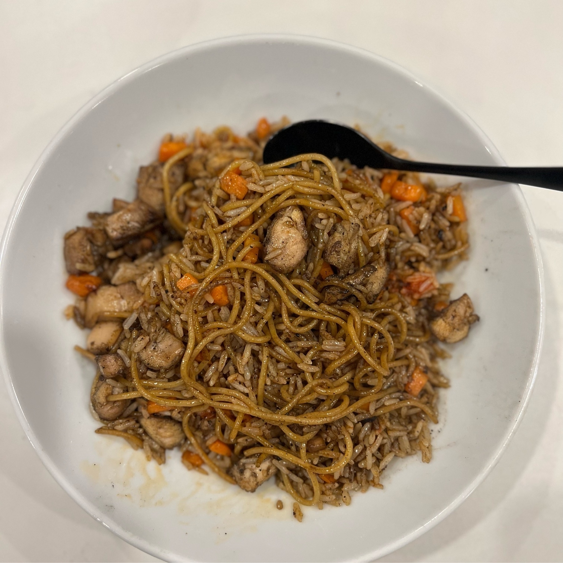 Stirfried rice and noodles