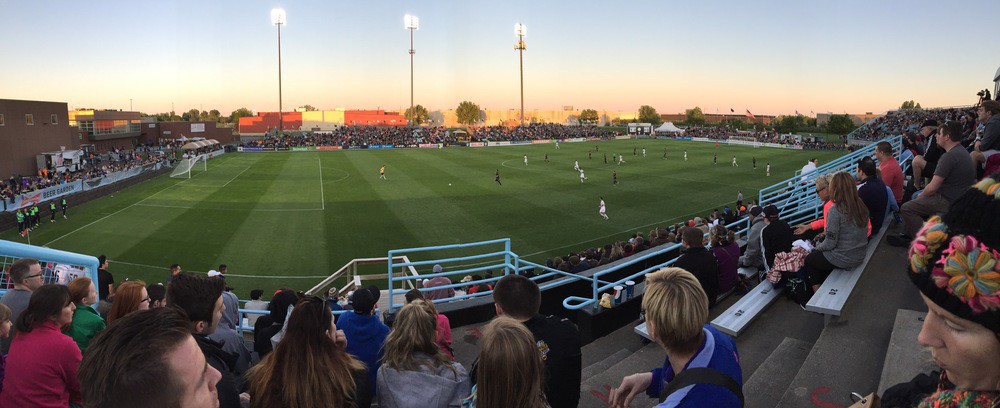 Panorama at National Sports Center of MN United game.