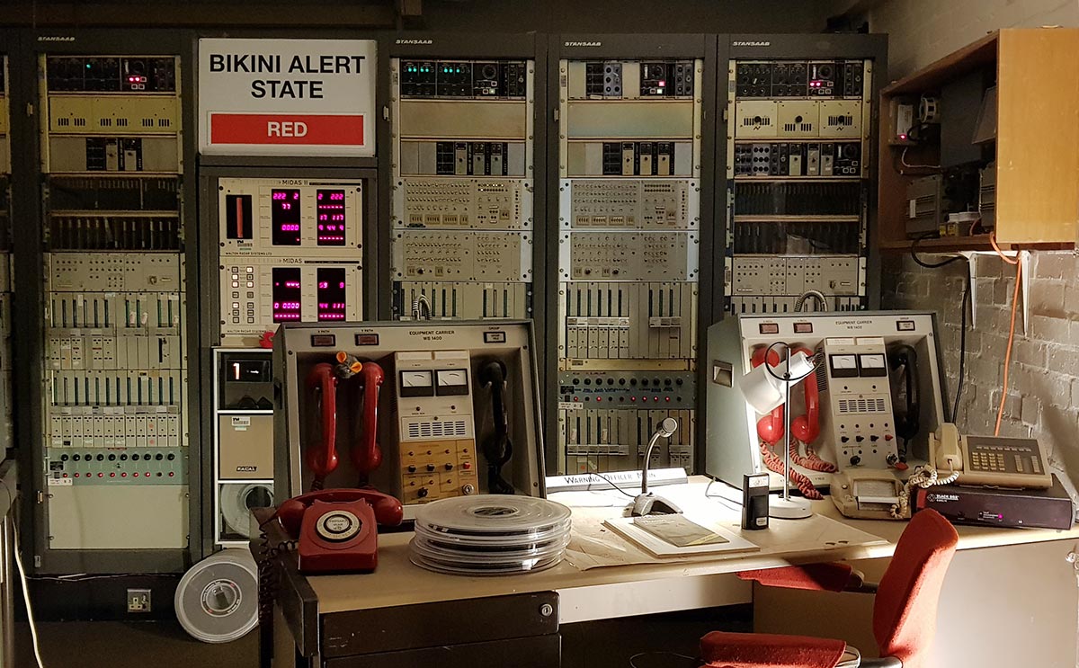 A interior shot of the Warning Room at Hack Green nuclear bunker