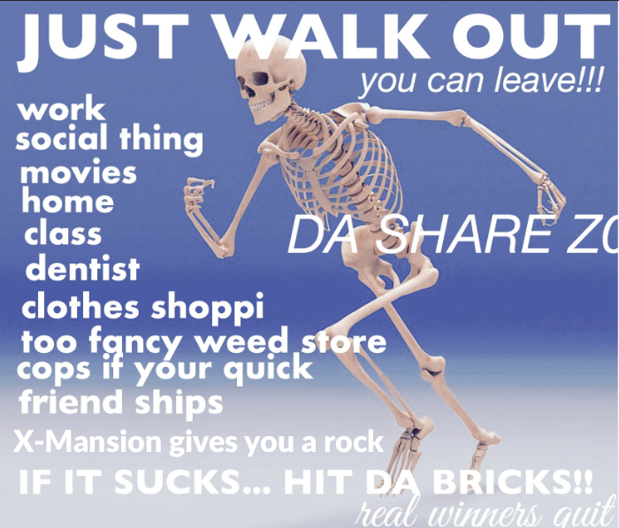 DaShareZone "hit da bricks" meme with "X-Mansion gives you a rock" added to it