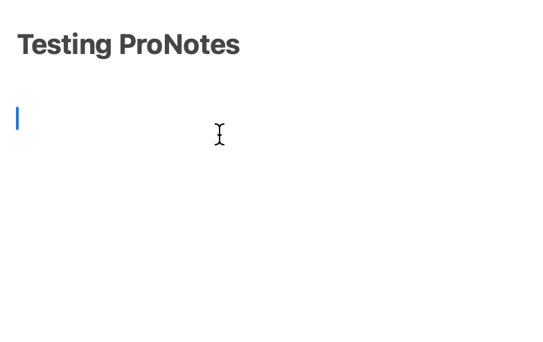 Animated Gif that shows how ProNotes expands two hash symbols to a second level heading, and two brackets to a task checbox