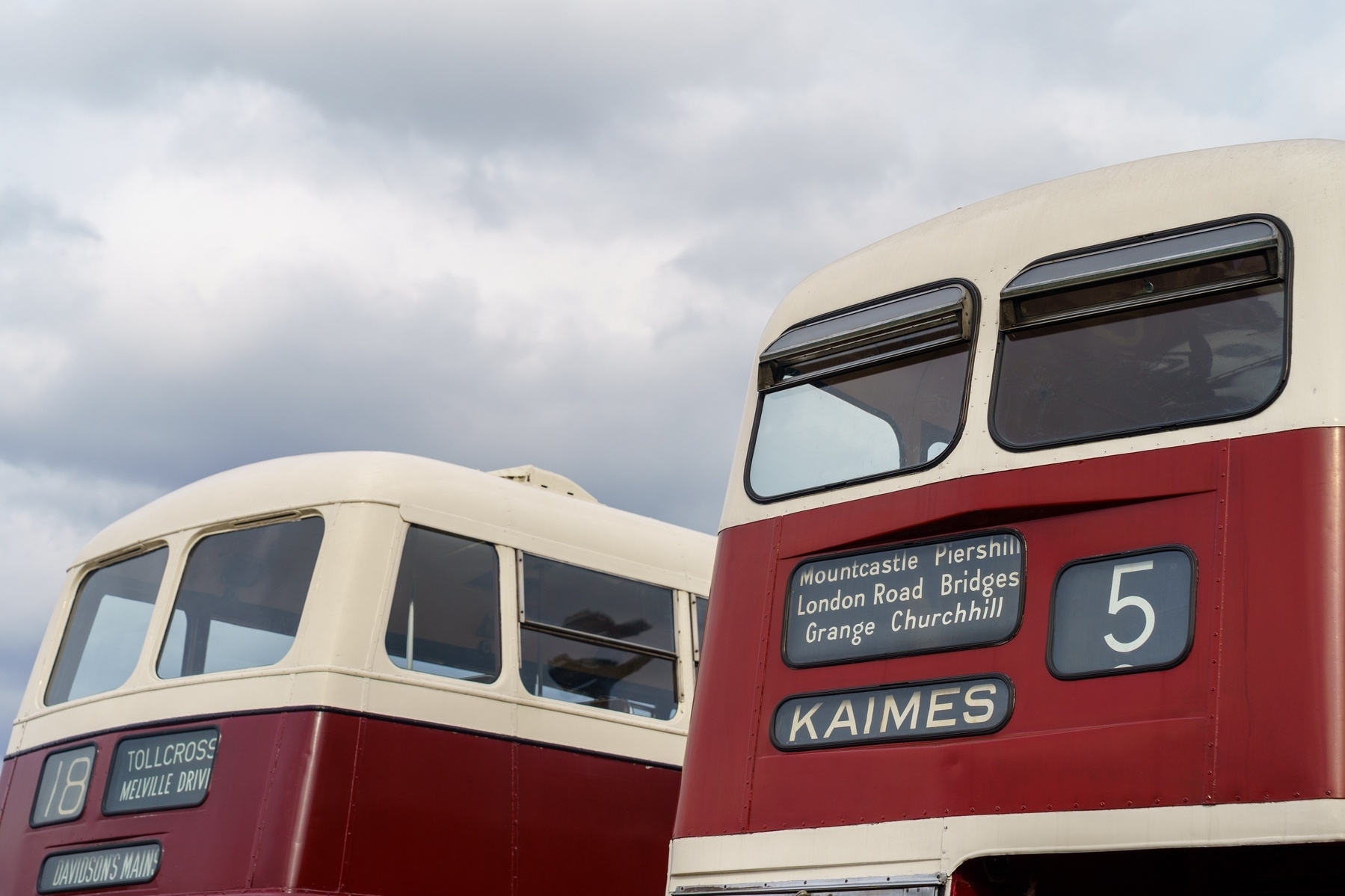 Top of two old Lothian Buses