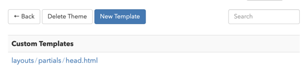 The newly created template appears in the Custom Templates section. 