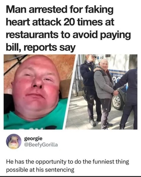 Man arrested for faking.