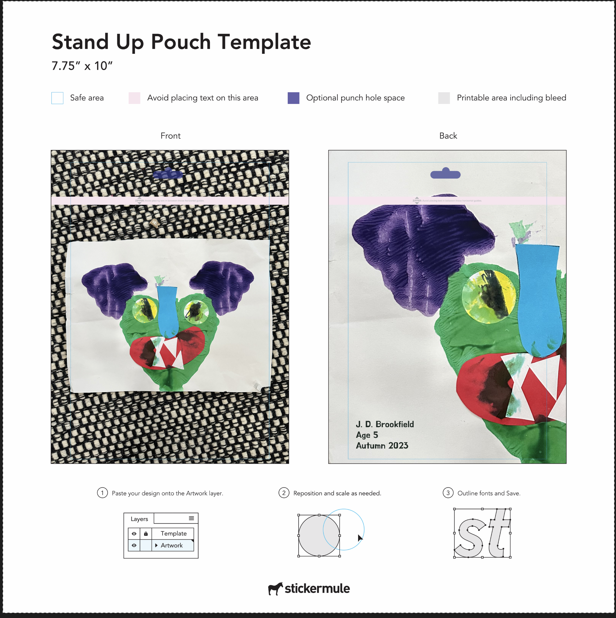 stand up pouch template