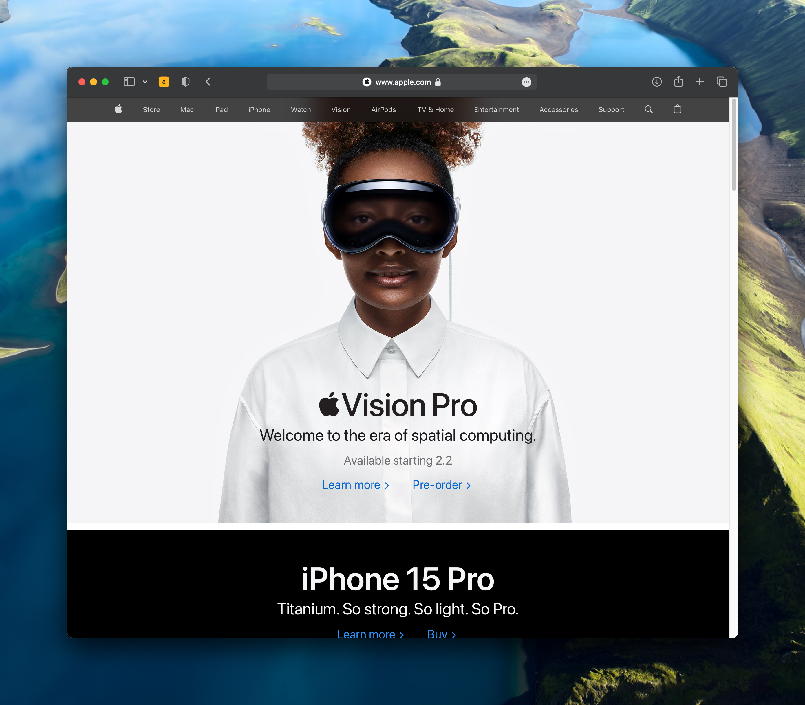 Apple Vision Pro wearer looking blank