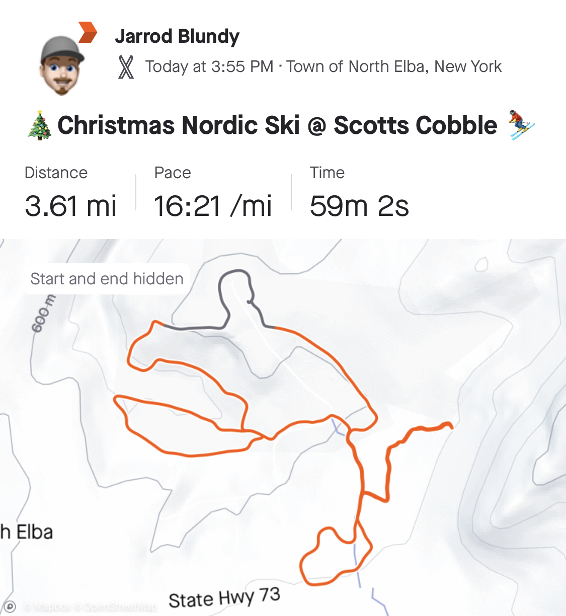 Map of Christmas Nordic ski.