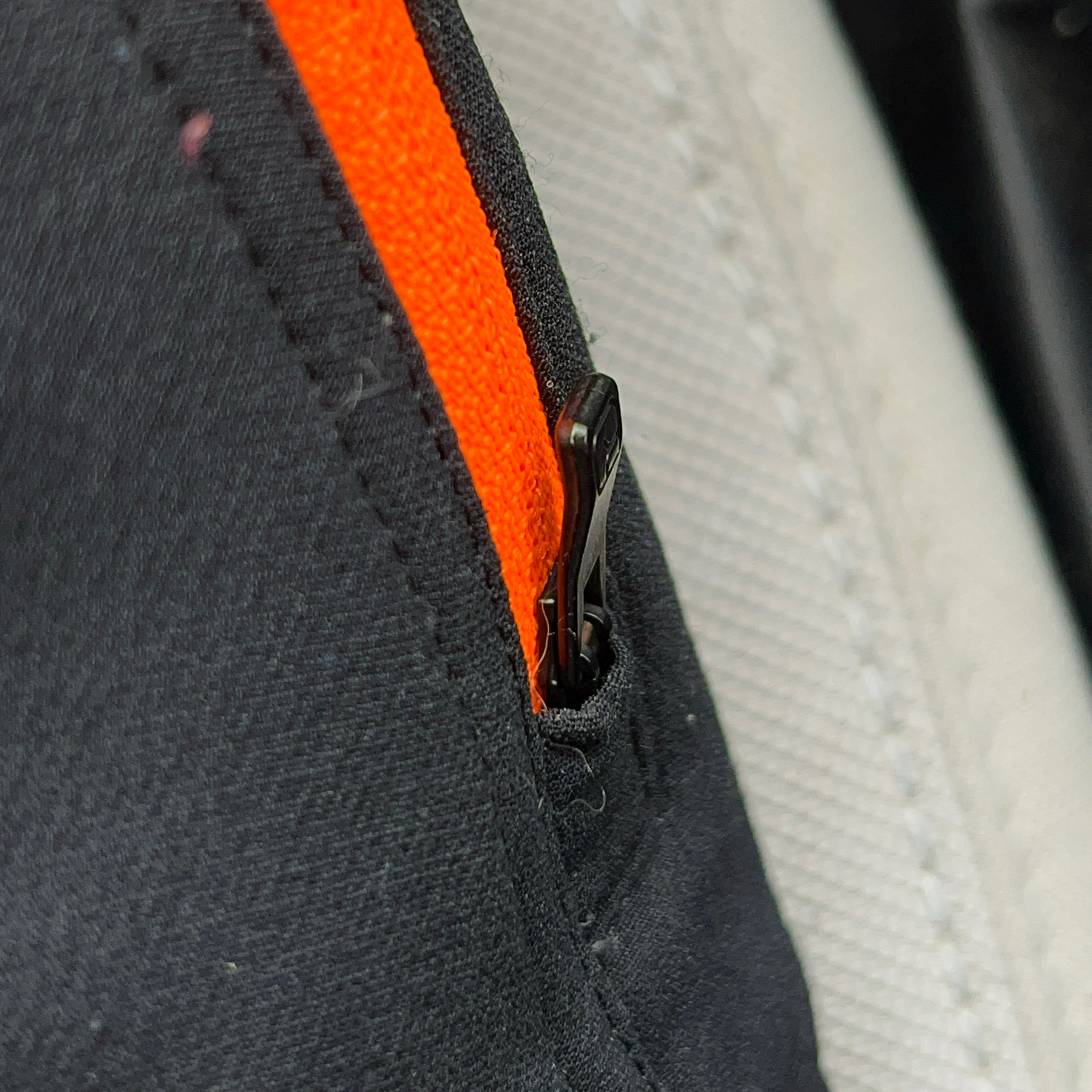 An orange zipper.