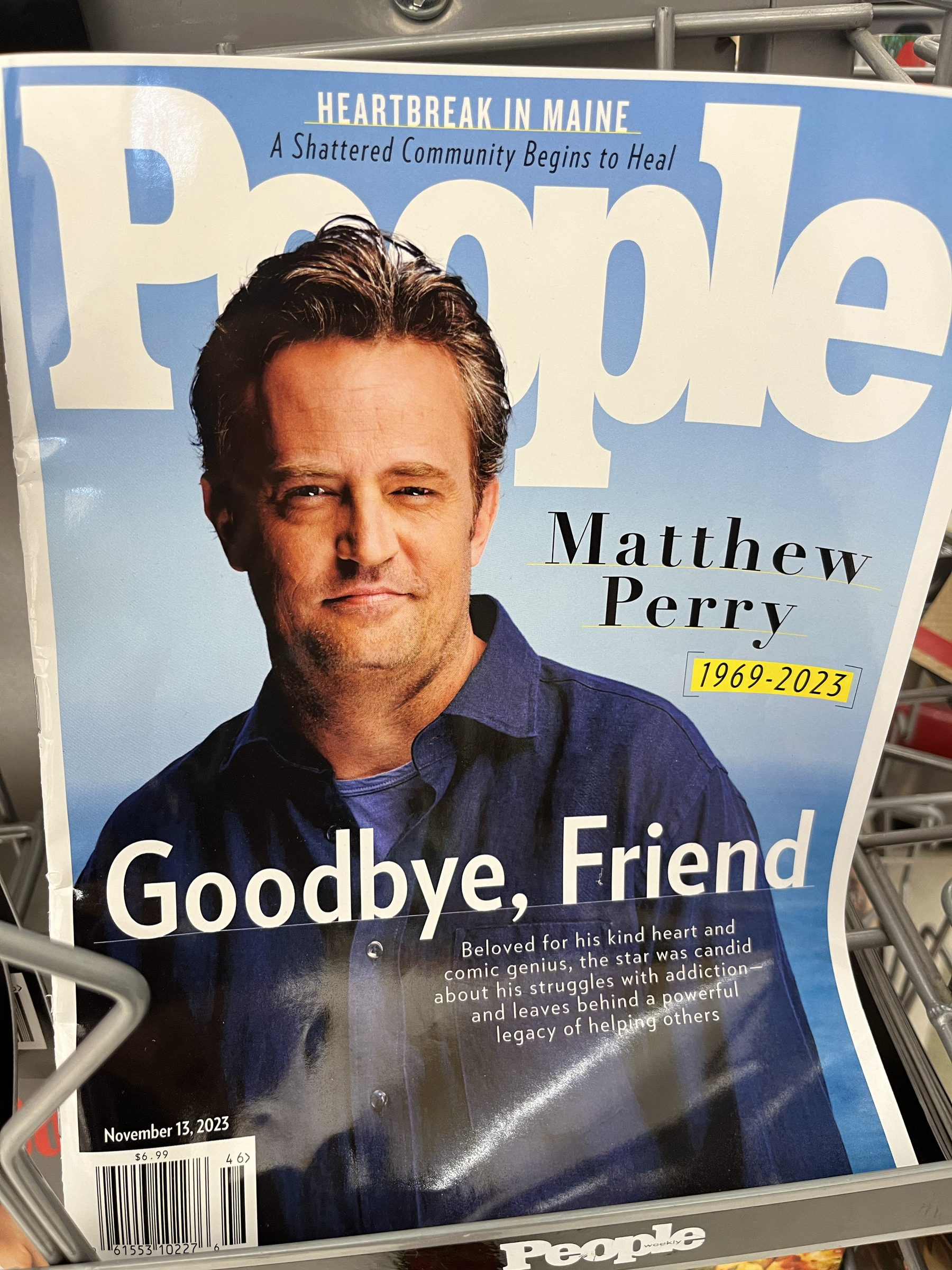 people magazine cover with Matthew Perry remembrance and the tagline “goodbye, friend”