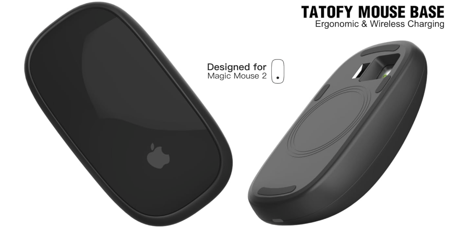 Magic Mouse in an ergonomic wireless charging base.
