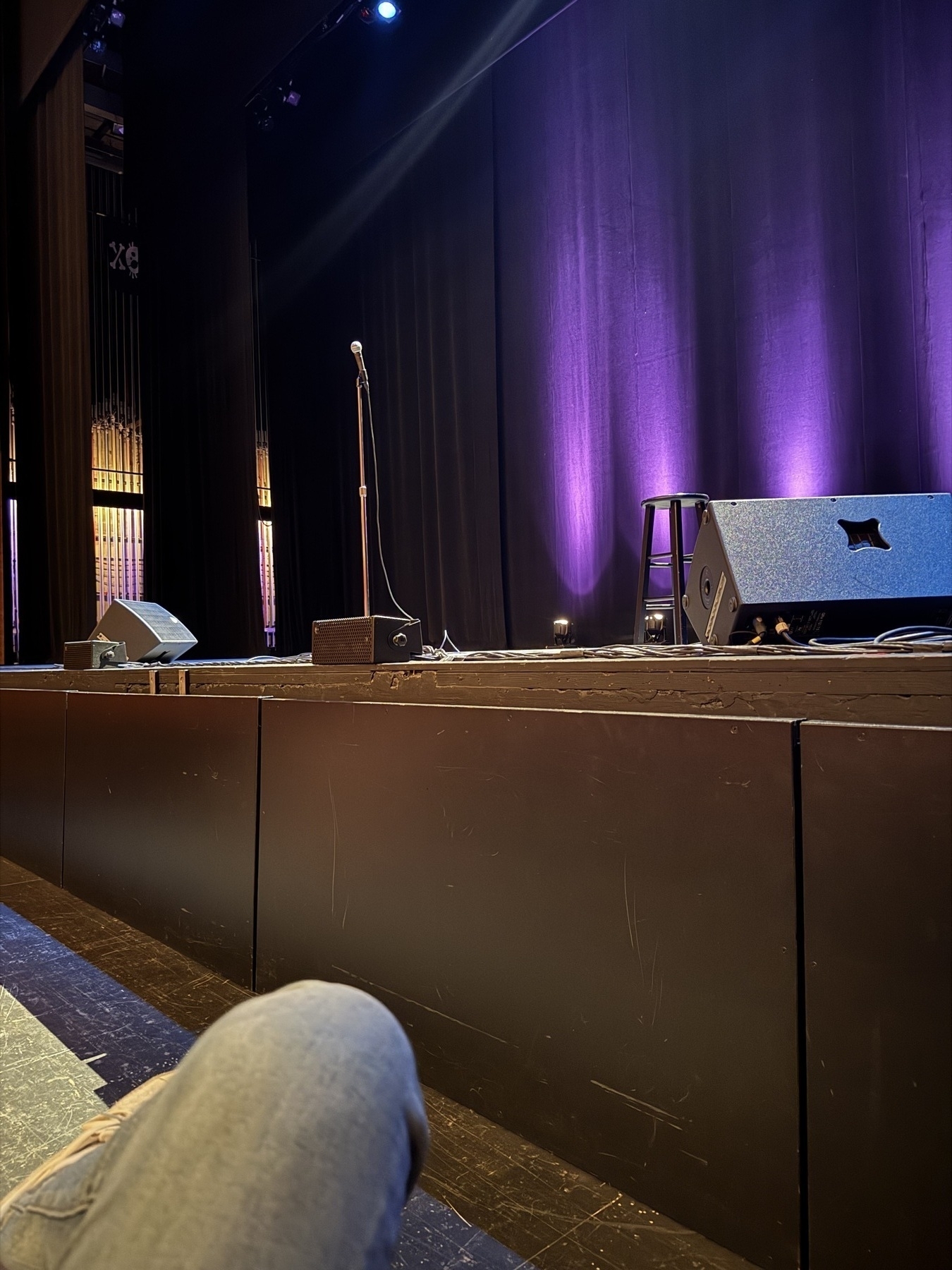 front row at a show where the comedian roasts everyone in the front row