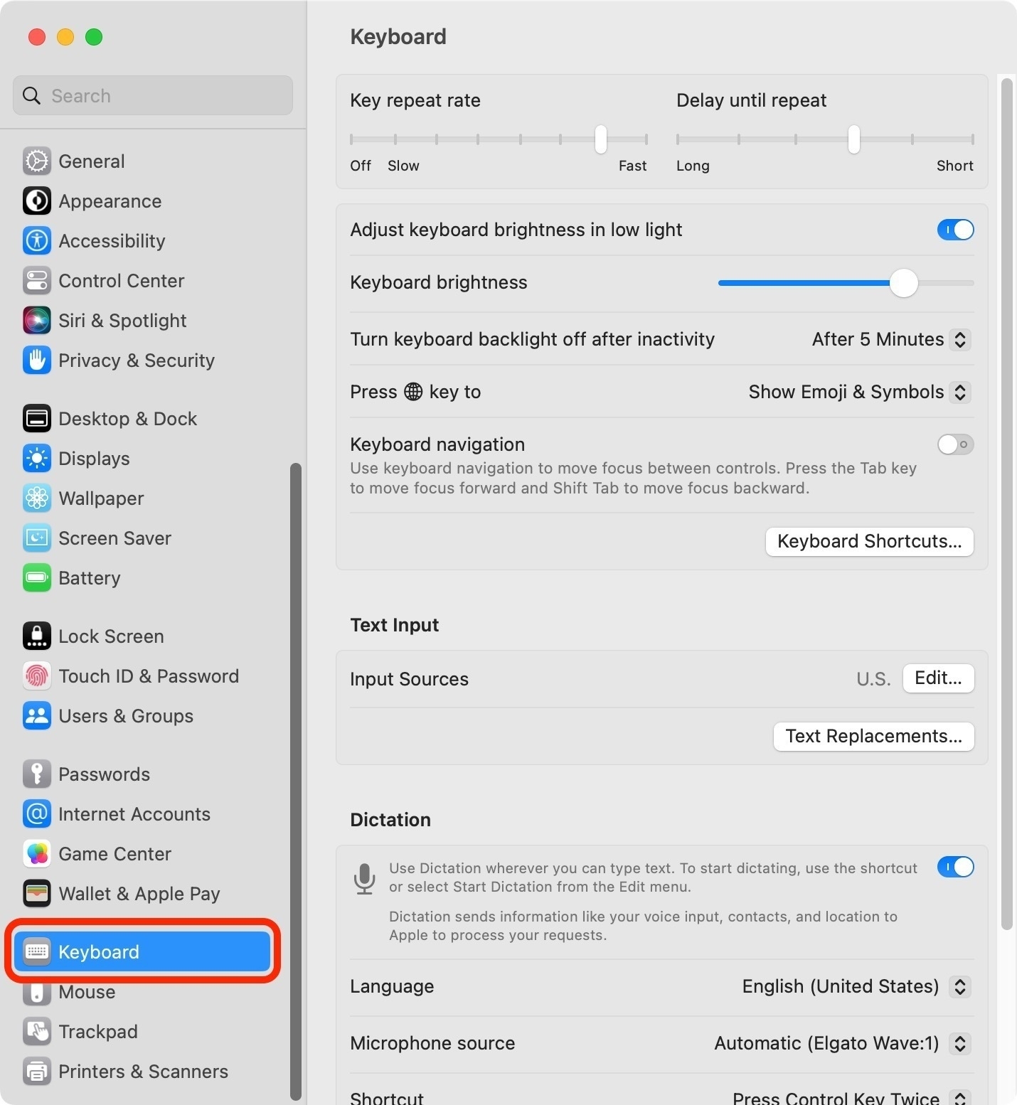 macOS Ventura System Settings scrolled to the bottom