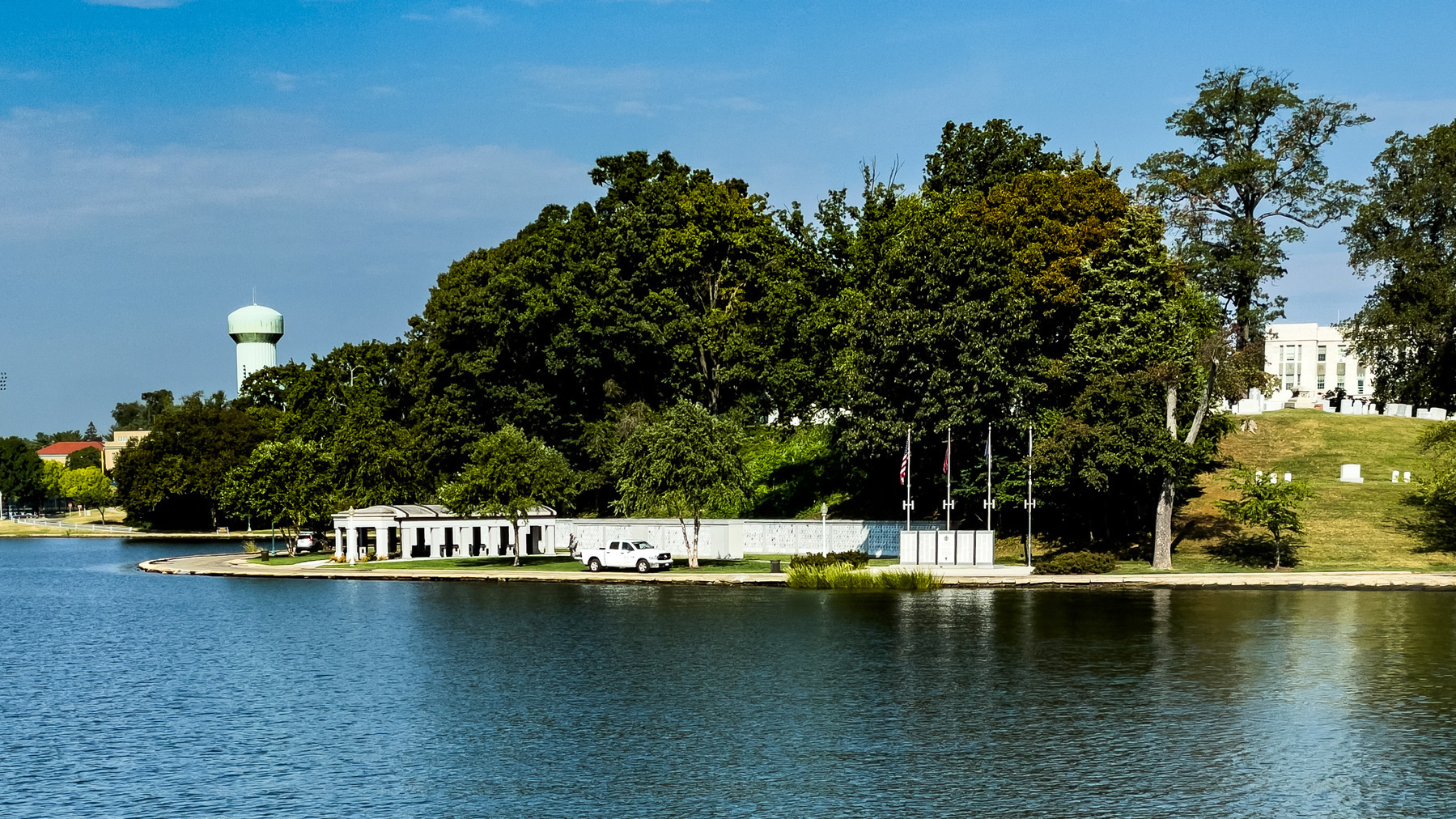 The United States Naval Academy cemetery’s columbarium, seen over yonder from College Creek on September 8, 2023. #mbsept