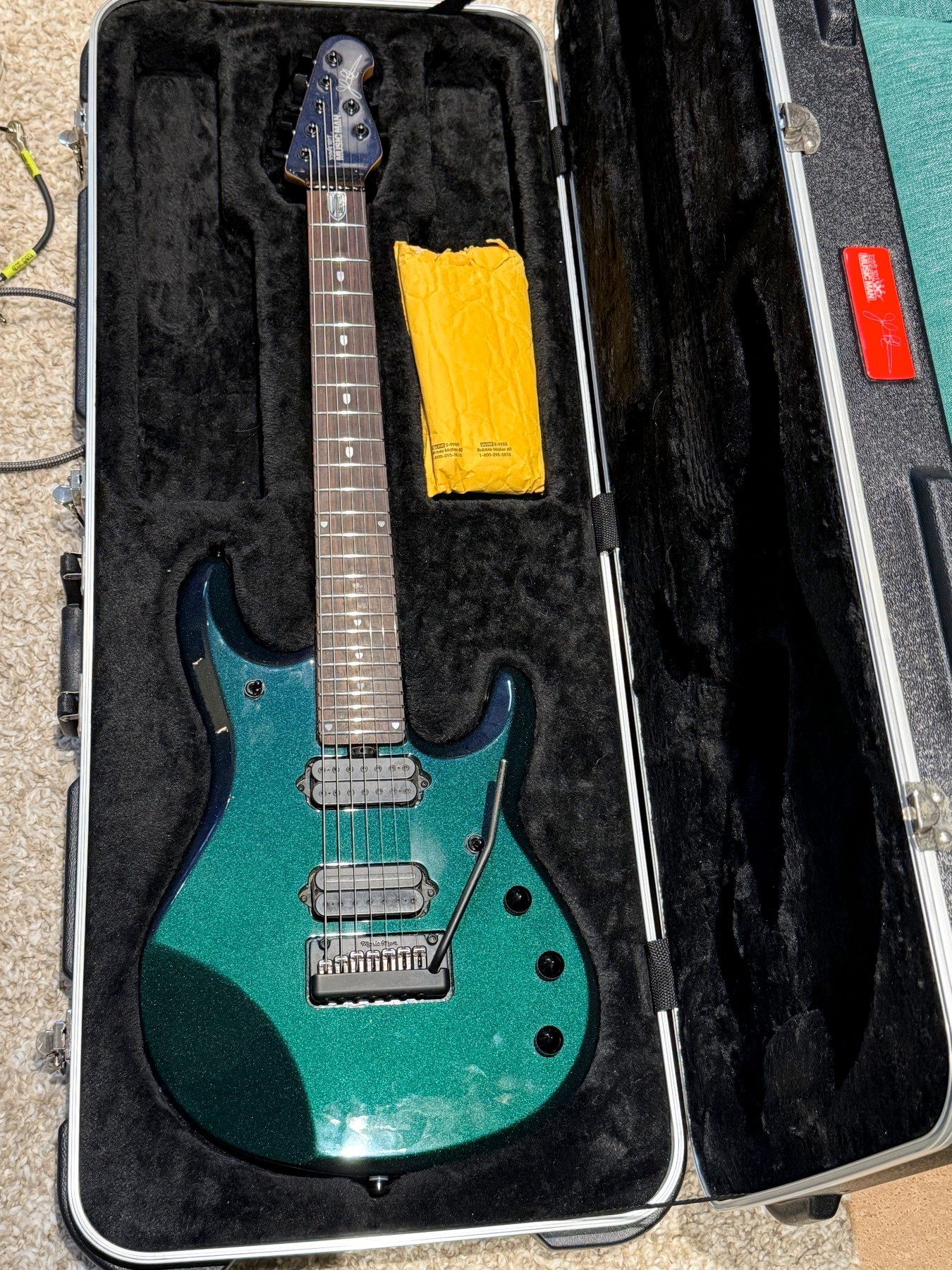 Music Man JP7 7-string guitar.
