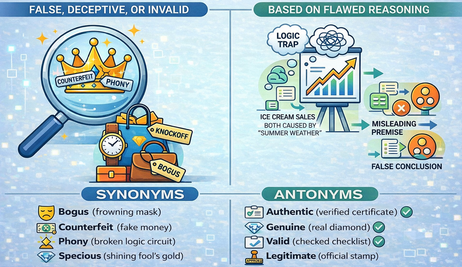 Visual representation of the concept of Spurious