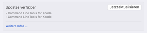 Screenshot Updates available - CLI Tools Xcode