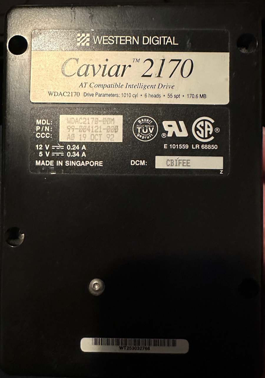 an old WD HDD with 170 M(!)B