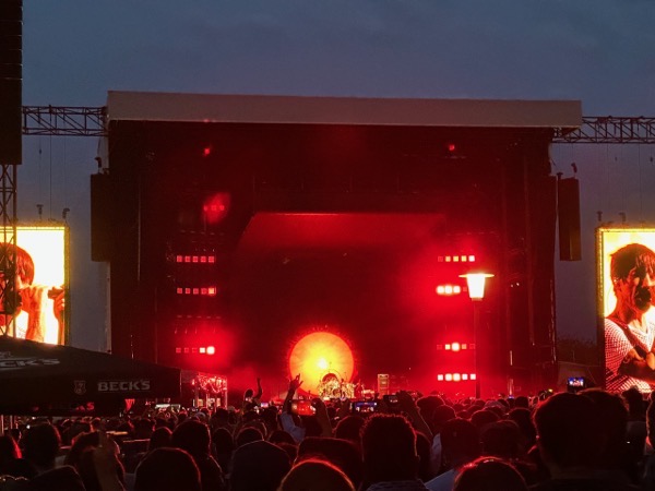 Stage of Red Hot Chili Peppers concert in Mannheim, Germany