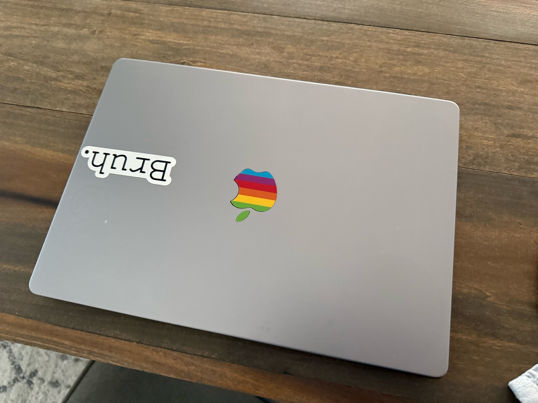 Picture of my laptop…only sticker left on the lid. It simply says “Bruh.”