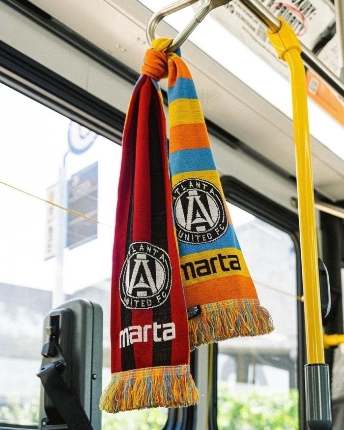Atlanta United scarf showcasing MARTA’s affiliation with the club