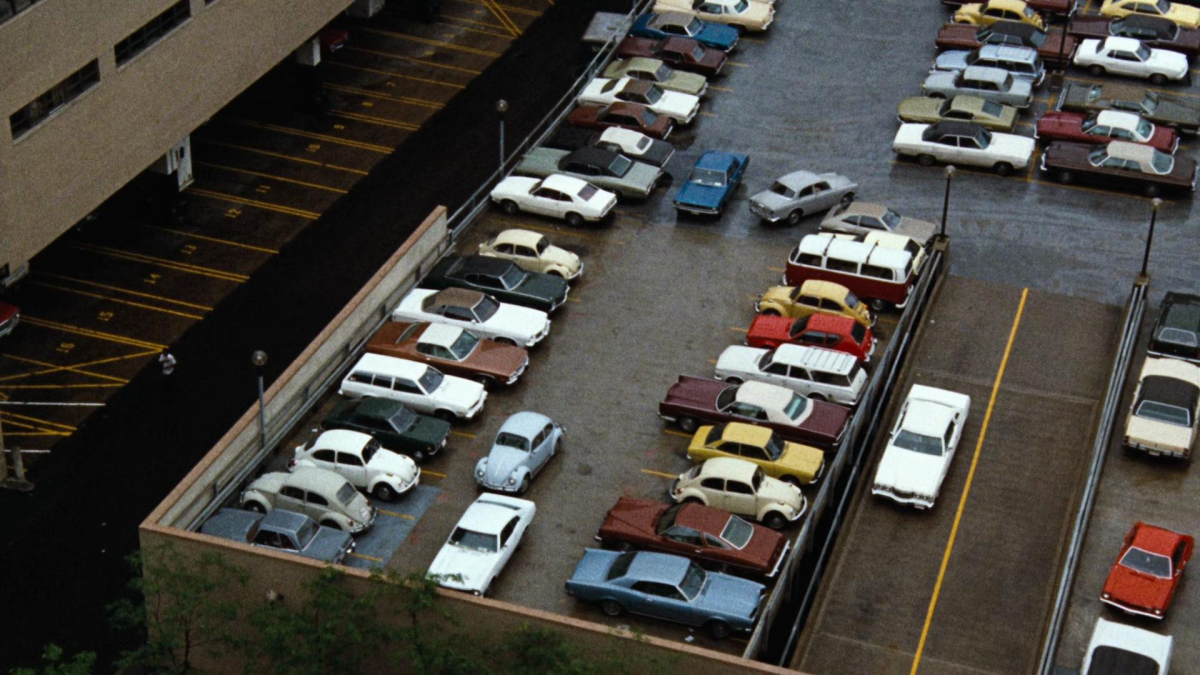 Screenshot of the Washington Post parking garage in 1974
