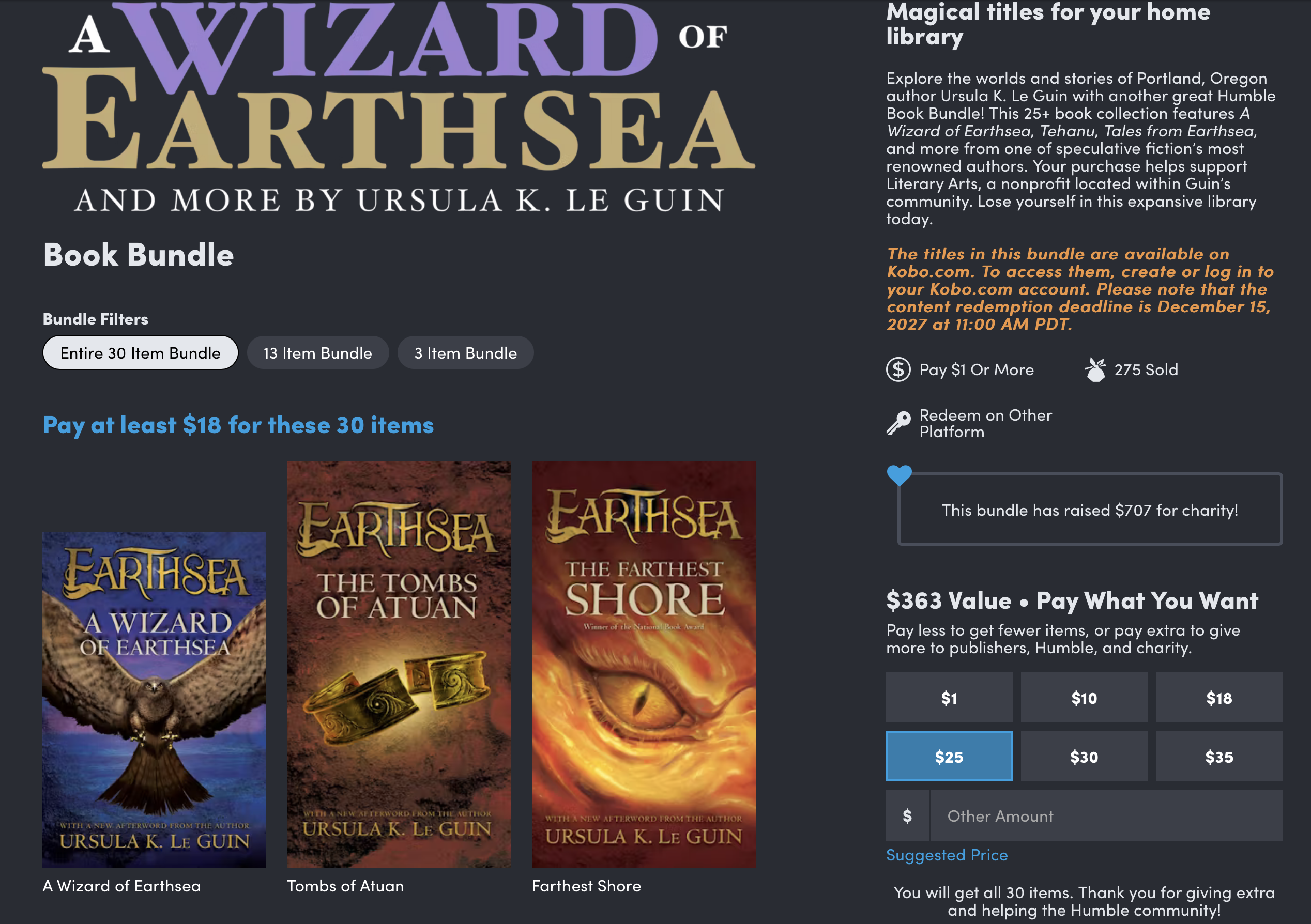 Ursula K. Le Guin’s Humble Bundle