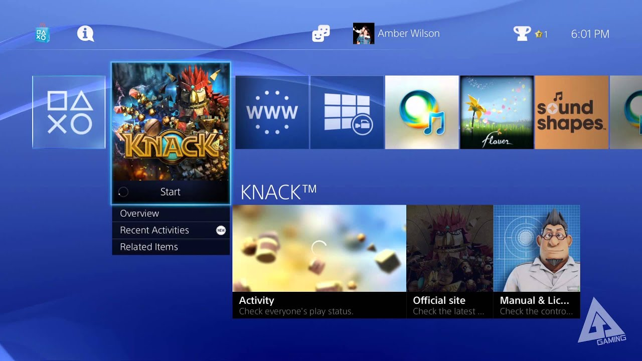 The PS4 home screen showing a list of games. I grabbed this off Google Images, please HBomberguy do not drag me, I pay for your Patreon