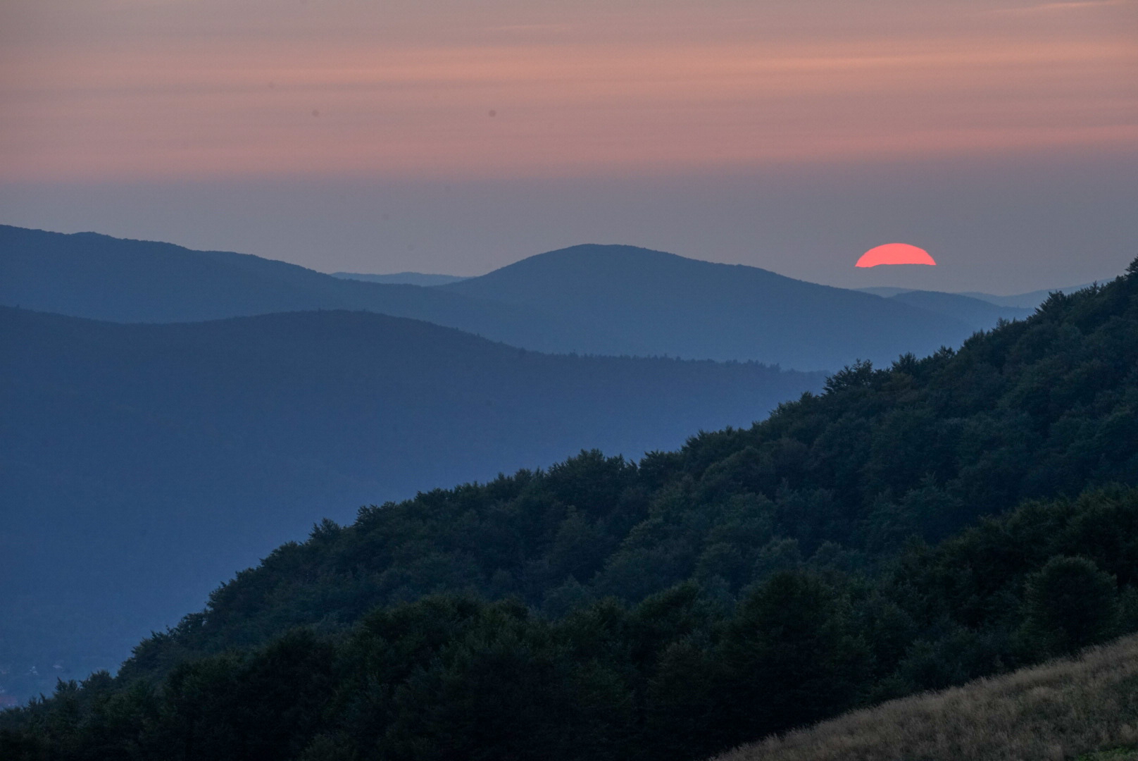 Sunset in the Bieszczady Mountains, Poland
