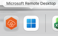 Icon for Microsoft Remote Desktop, which looks like the blue Windows logo, displayed on a screen.