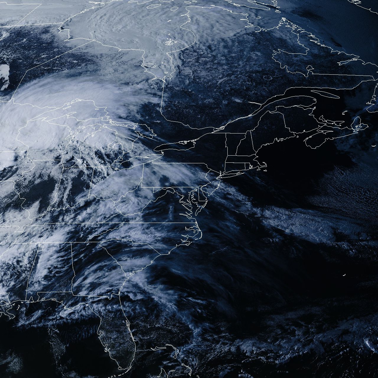 False color image from GOES 16, cropped to show full resolution.