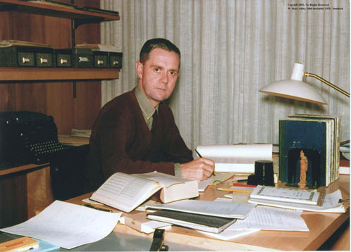 Cyberneticist Ross Ashby at work at his desk