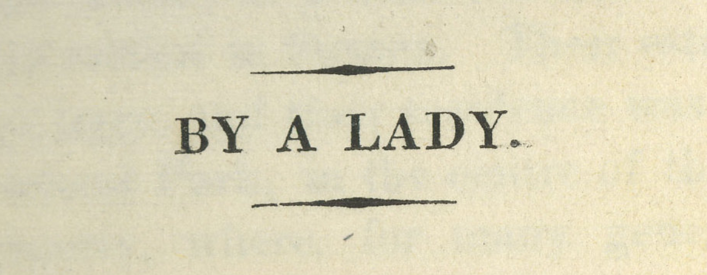 by a lady - words on the cover of Jane Austen's first novel, Sense and Sensibility