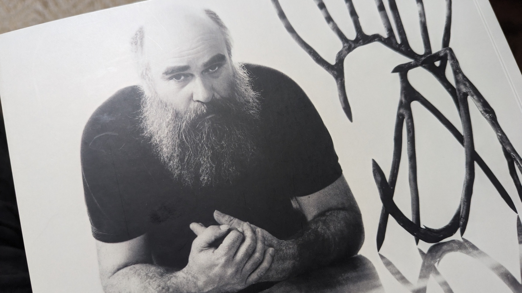 Photo of the Australian artist Ian Gentle, from the back cover of the book, Ian Gentle - The Found Line