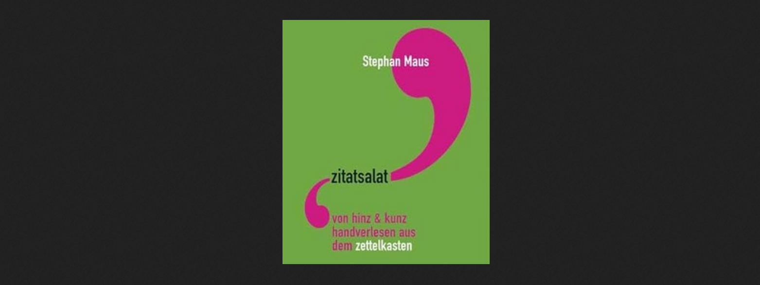 The cover of Stephan Maus's book, Zitatsalat
