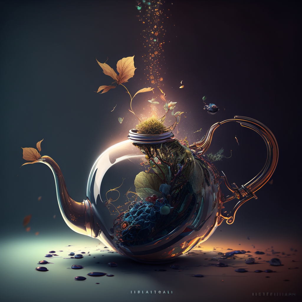 A glassy teapot holding the contents of the world.