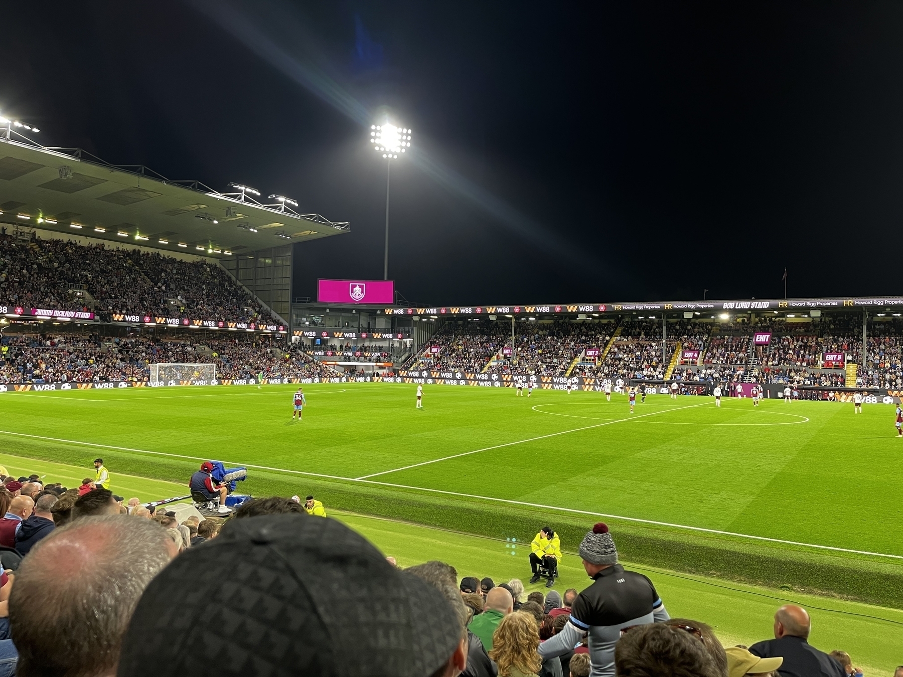 Turf Moor Stadium at night Burnley v Man City