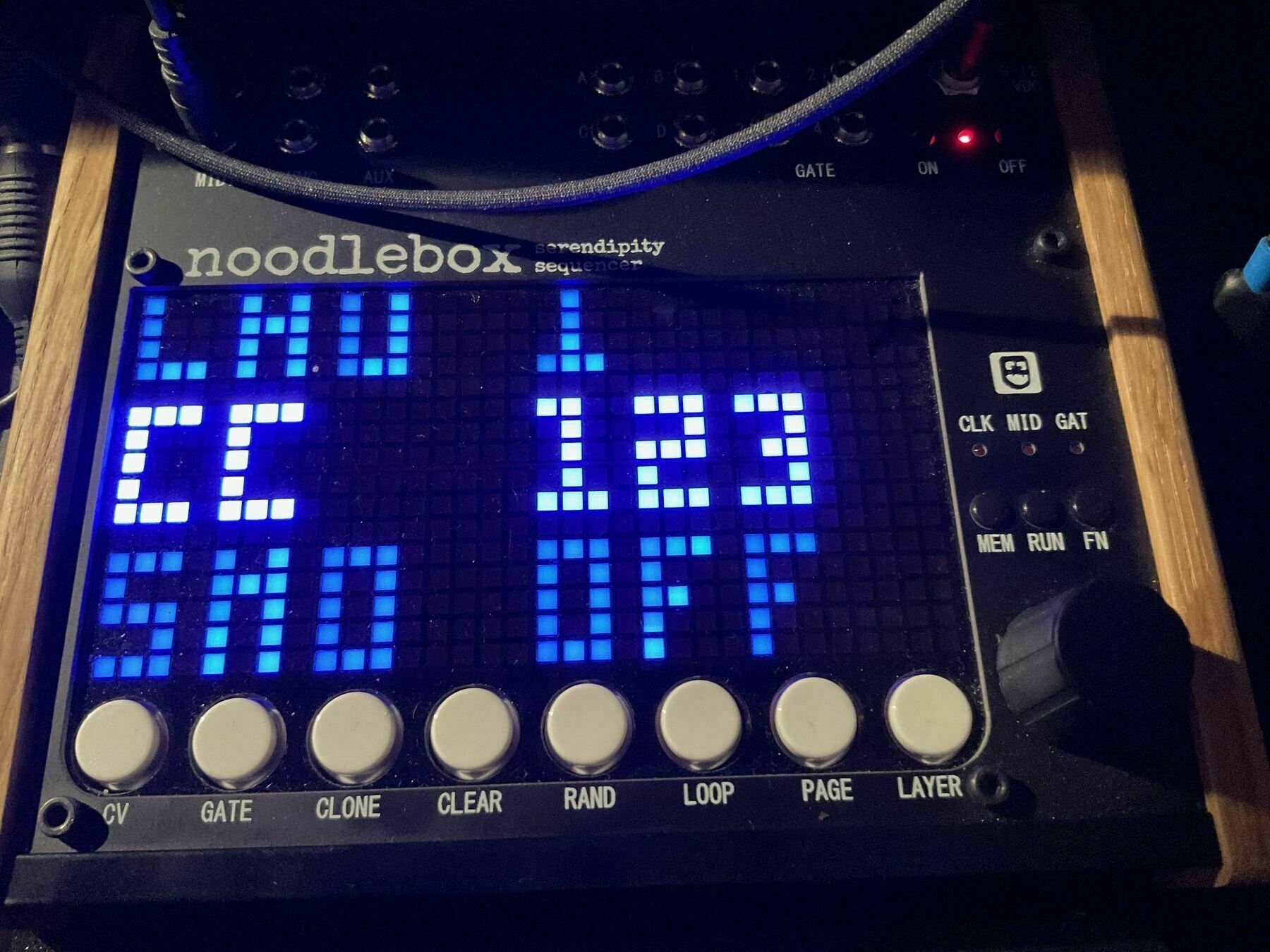 A MIDI sequencer displaying the Control Code 123 which stops everything AKA Panic