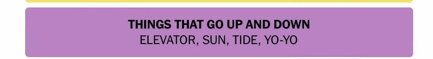 Screenshot of the solution to the New York Times Connections puzzle claiming that the sun and tides go up and down.