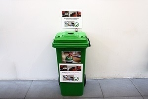 Battery station — recycling bin. 