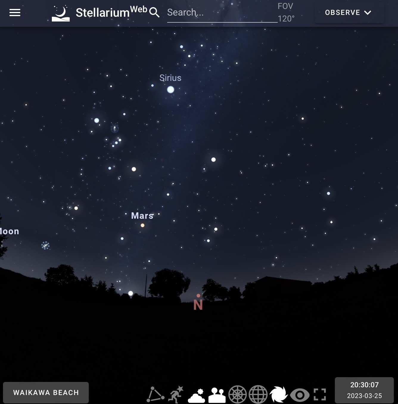 Night sky screenshot. 