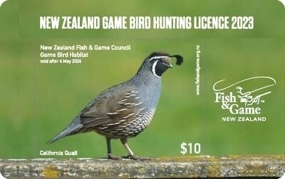 Game Bird hunting Licence 2023. 