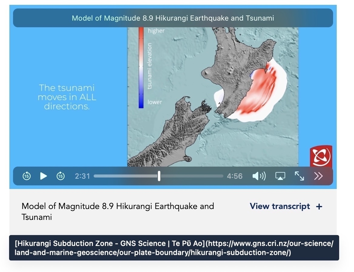 Hikurangi fault tsunami model shows we could suffer a tsunami.  