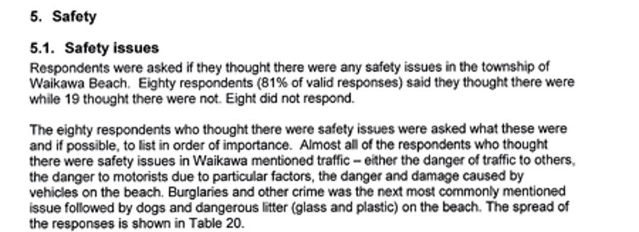 Screenshot of safety response. 
