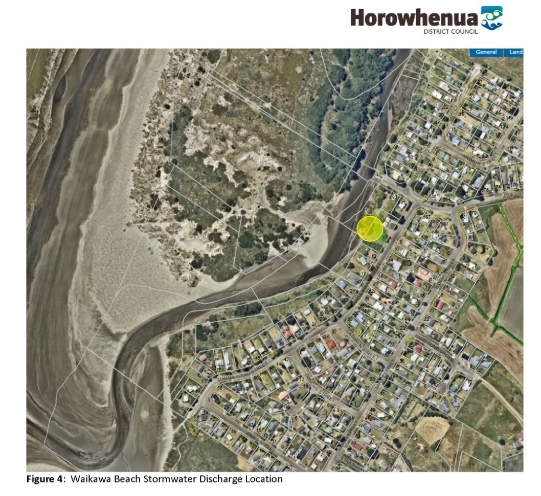 Waikawa stormwater discharge location. 