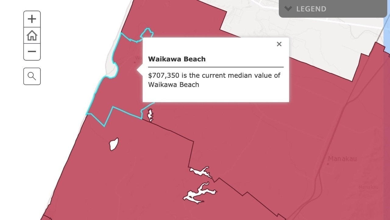 Screenshot from June 2023 shows map and value. 