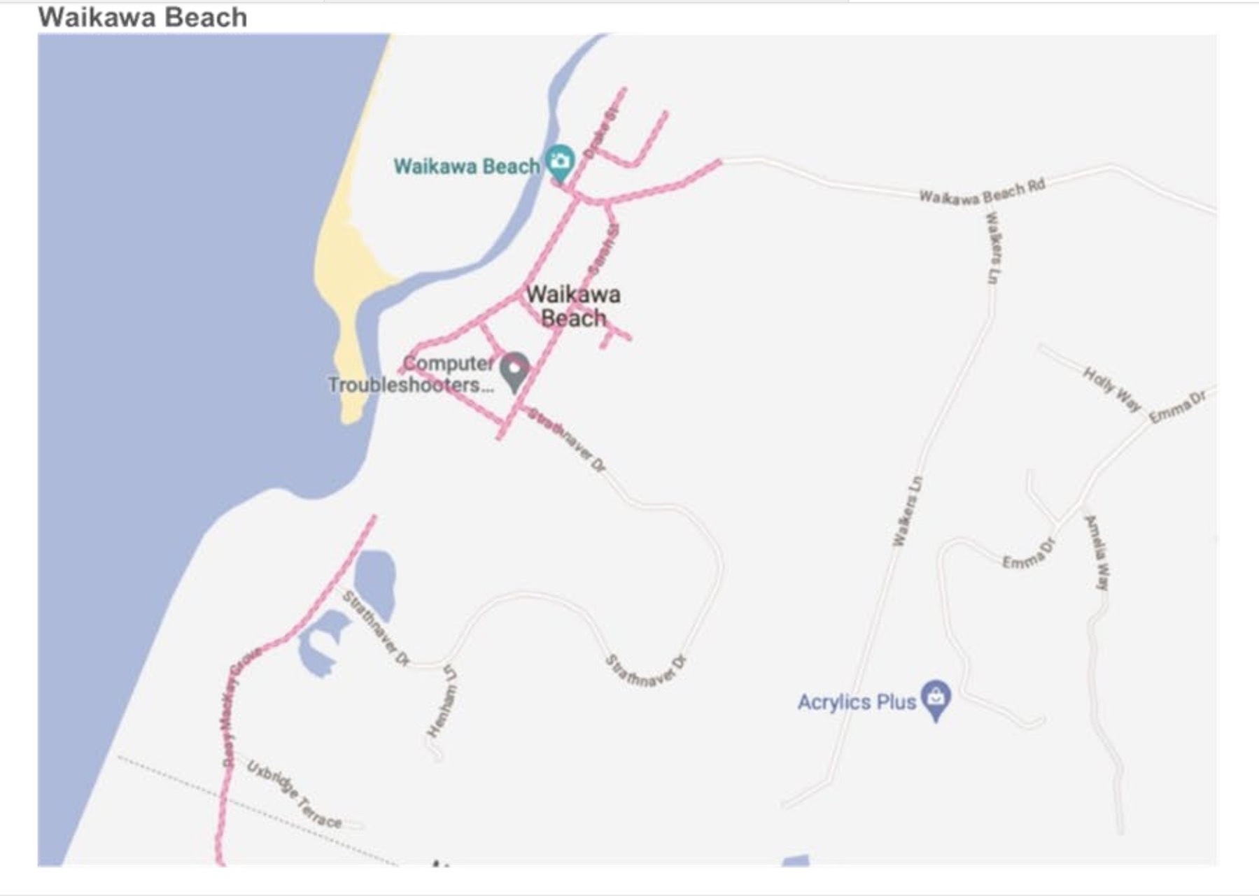 Map shows Waikawa Beach streets will mostly be 30 Kph. 