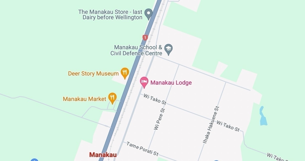 Map showing location in  Manakau.