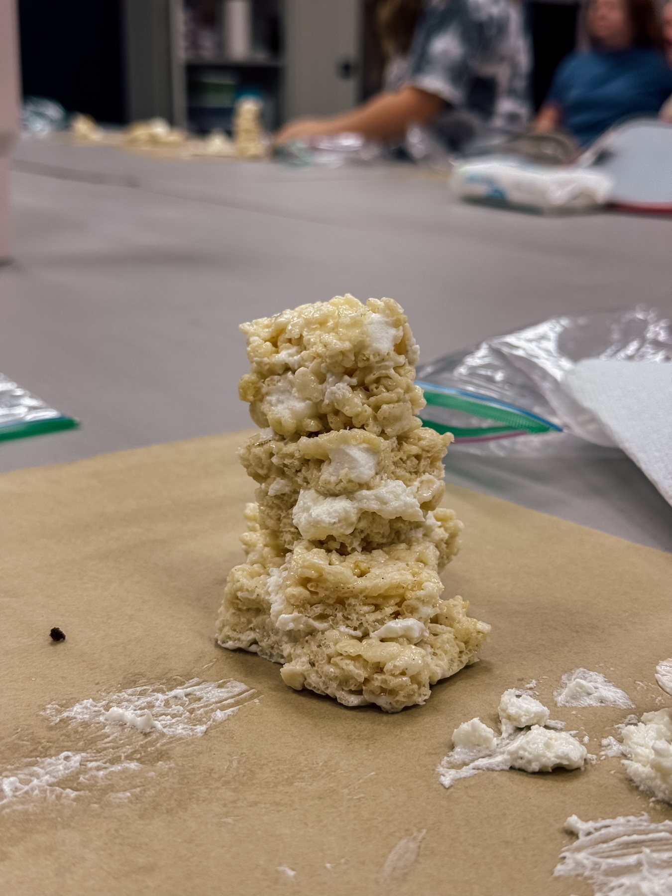 A Rice Krispie pyramid